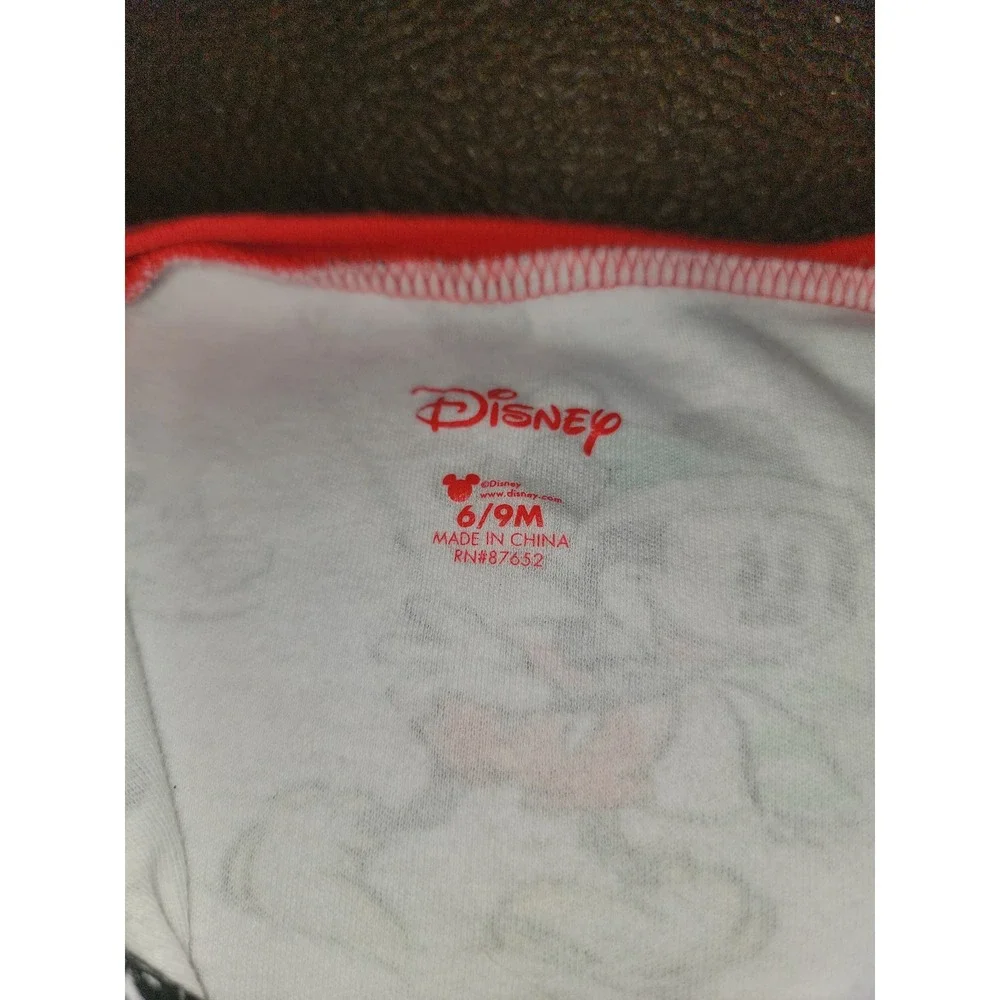 Disney baby mickey mouse sleeper one piece outfit zip up 6 9 months Christmas